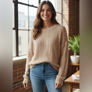 Storia Women's Beige Knit Sweater